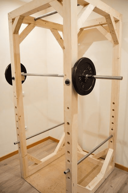 wooden diy squat rack