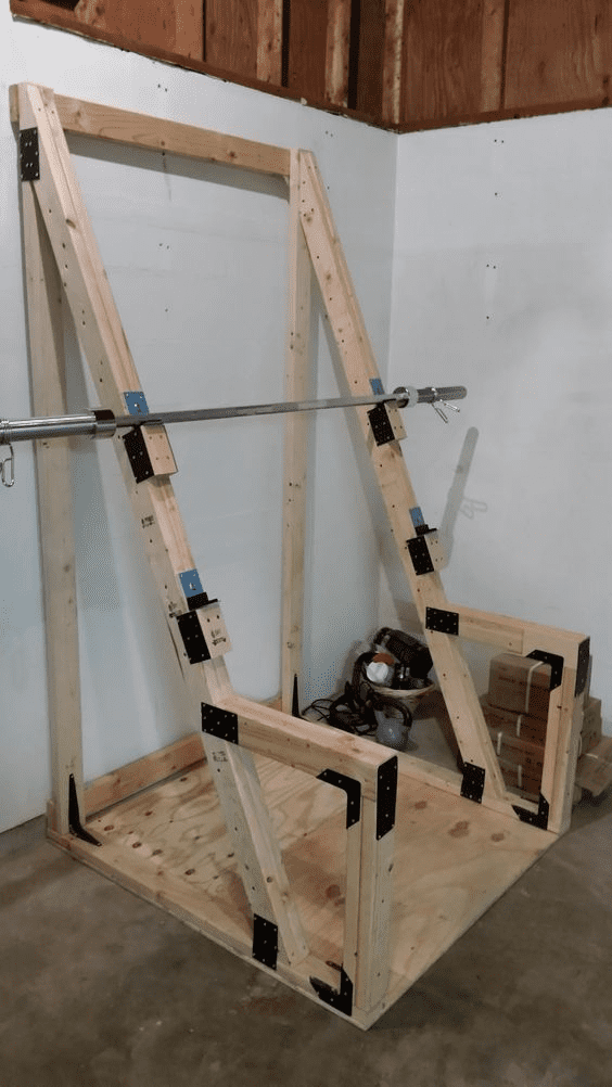 slanted wooden rack