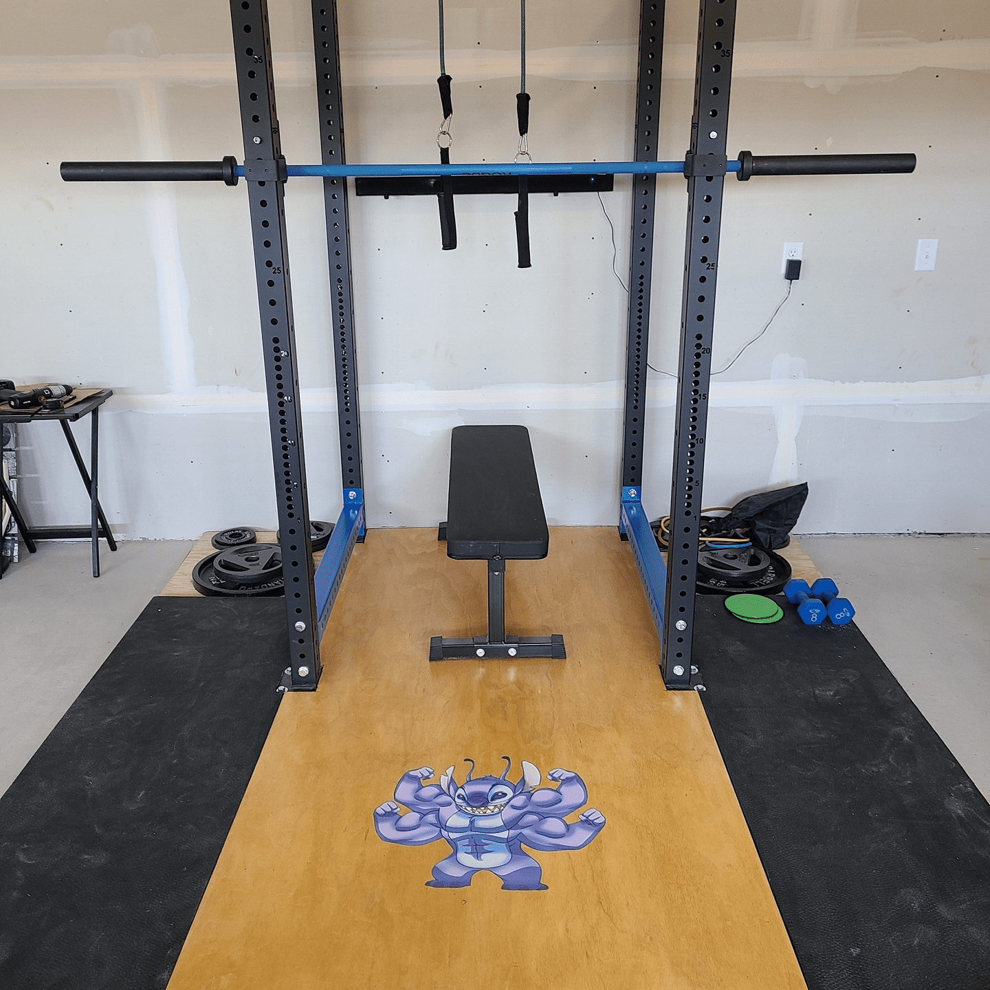 homemade squat rack platform