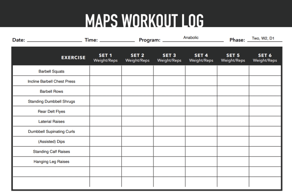 maps workout log